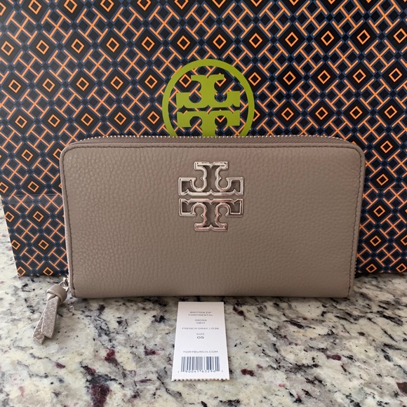 Tory Burch Handbags - NWT Authentic Tory Burch Britten Gray Wallet